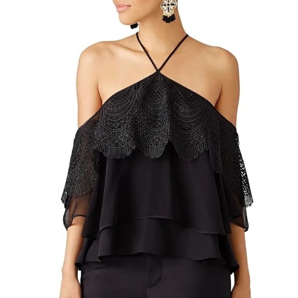 Cinq à Sept Fleur Silk Blend Blouse Black Womens Size Small